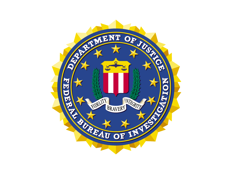 Federal Bureau of Investigation DOJ logo.
